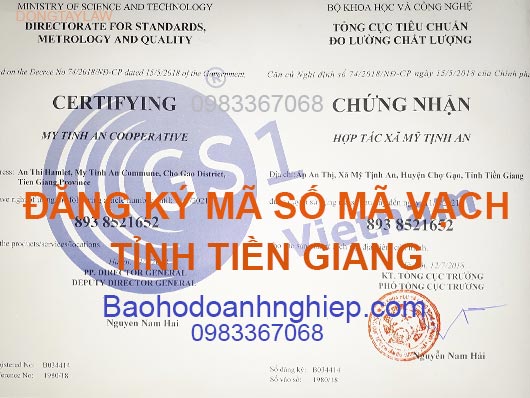 Đăng ký mã số mã vạch tại Tiền Giang Đăng ký Mã số mã vạch